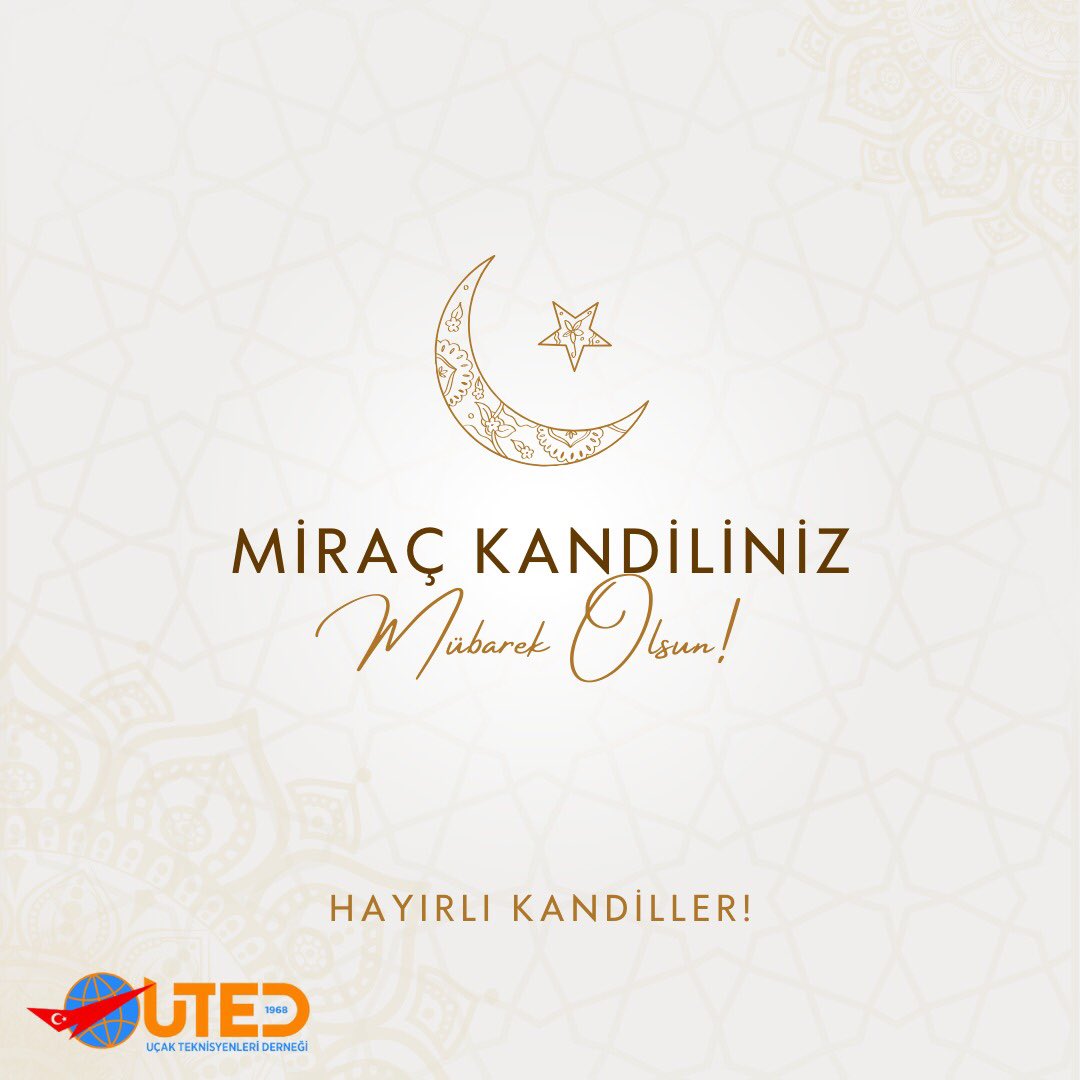 utedmedya's tweet photo. Miraç Kandiliniz mübarek olsun! Bu mübarek gecede dualarınızın kabul olmasını dileriz. Allah'ın rahmeti, mağfireti ve bereketi üzerinize olsun. #MiracGecesi https://t.co/xW17C2C3iv