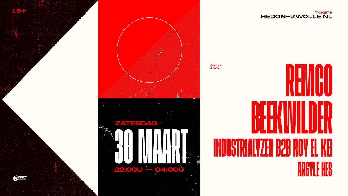 Hedon's tweet photo. #NETBEVESTIGD Een nieuwe editie van DEEP met een prachtige line-up waar genoeg te ontdekken valt. Naast Remco Beekwilder, draait Roy El Kei B2B met Industrialyzer en wordt de nacht geopend door Argyle Hes. Deze wil je meepakken. Koop je tickets!

TICKETS: https://t.co/TN4Pp6kFHT https://t.co/VxBFMfXXo8