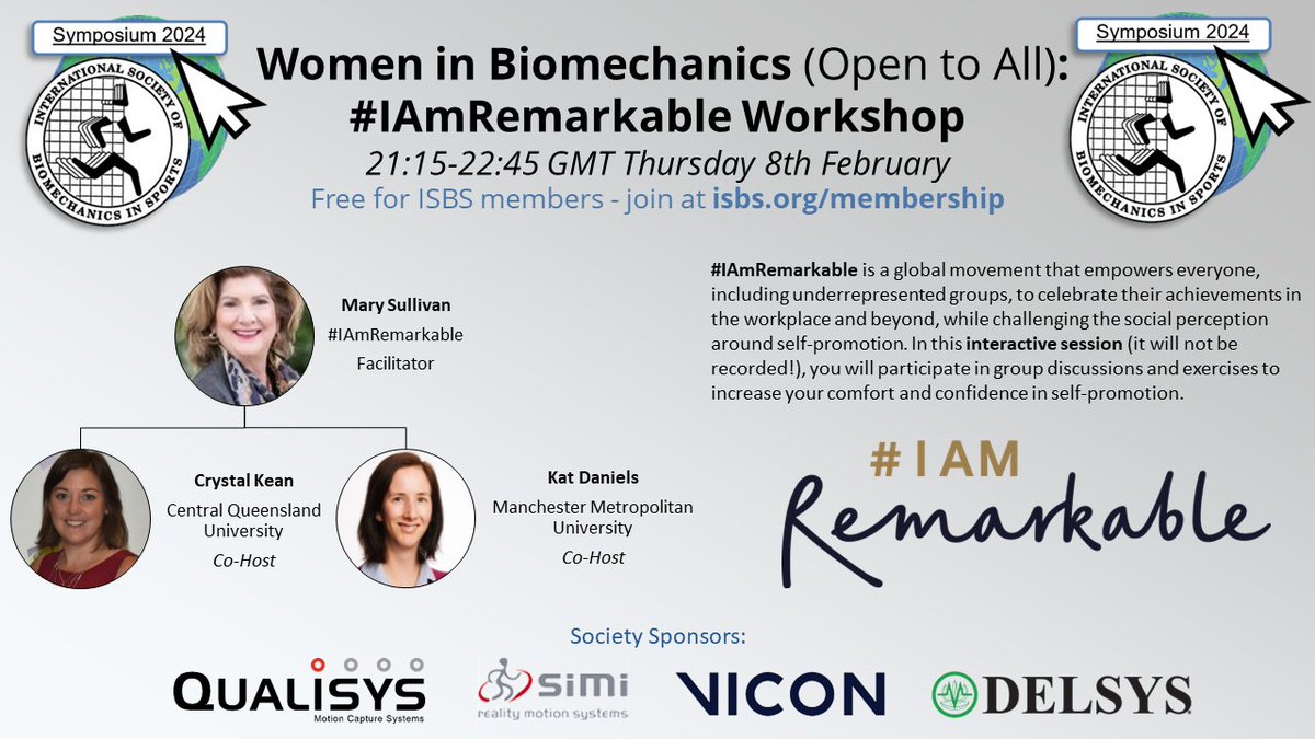 Starting soon... Women in Biomechanics (Open to All): #IAmRemarkable Workshop