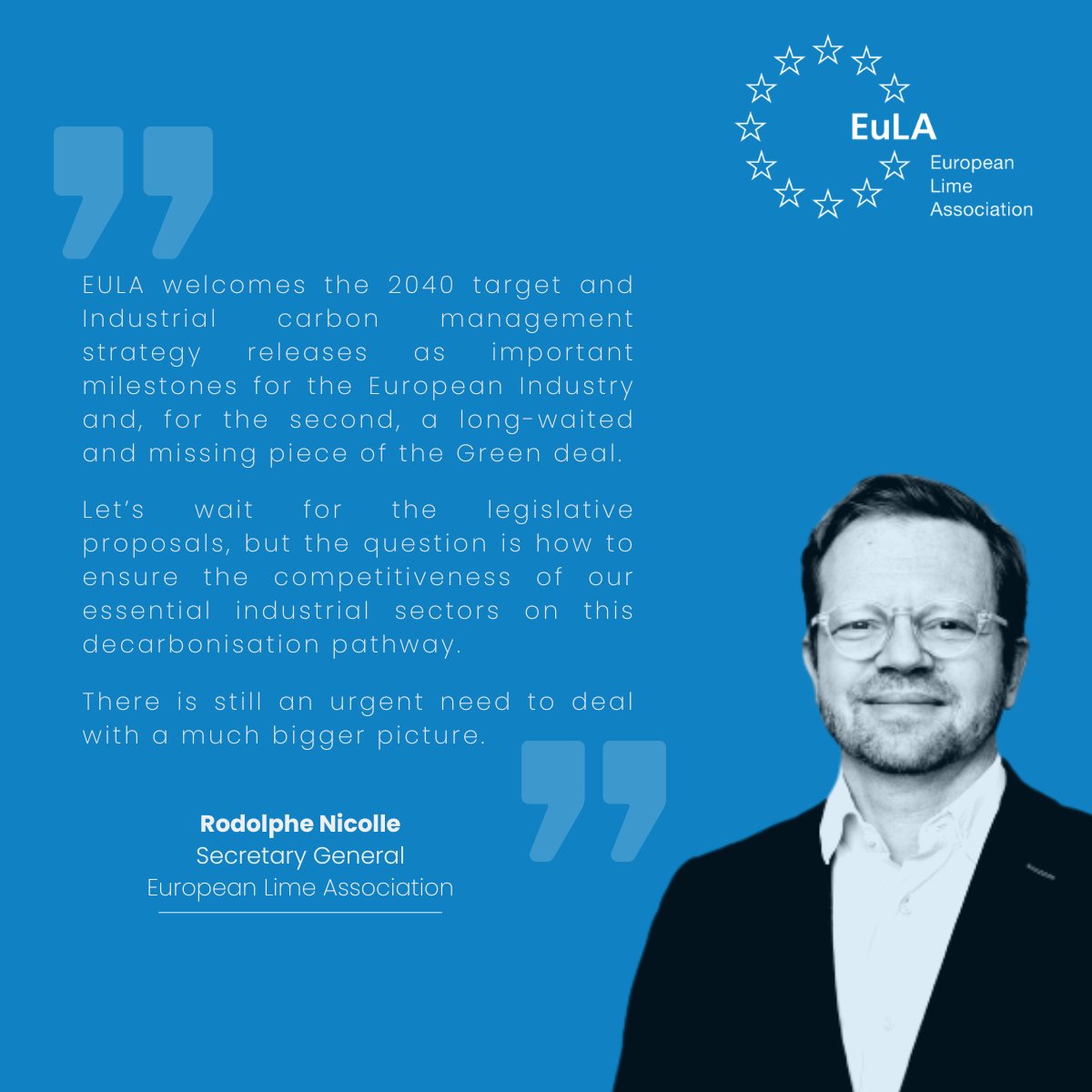 The 🇪🇺 shared its climate target plan for 2040 aiming for a 90% reduction in greenhouse gas emissions on the way to reaching climate neutrality by mid-century✅Eula welcomes the 2040 target and industrial carbon management strategy release!
<a href="/NicolleRLH/">Rodolphe Nicolle</a> , Secretary General said: