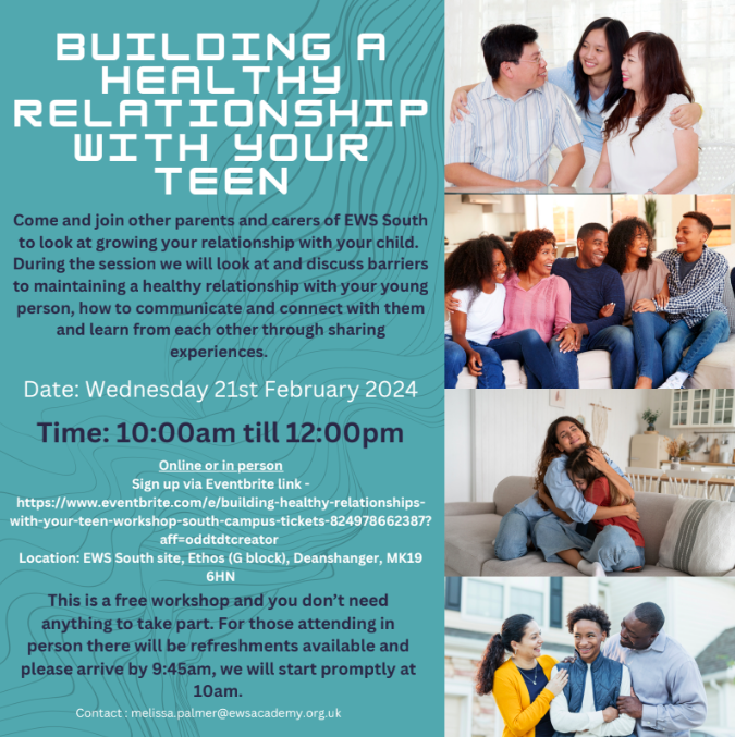 EWSacademy_'s tweet photo. Thisย event will be runย by Melissa, EWS South Family Support Worker. I look forward to getting together, use the link below to sign up!
https://t.co/wsIMkDZnv4
#TeamEWS #ParentingWorkshop #BuildingRelationships https://t.co/aBB4BtqN0k