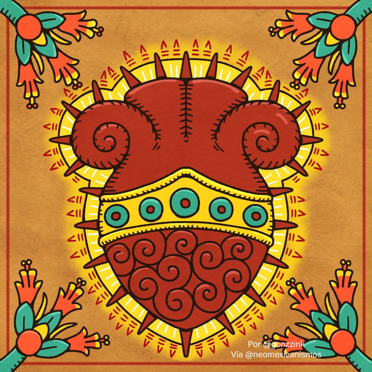 Yollotl 🫀significa corazón y viene del náhuatl "Yoli" vivir y "Olotl" en el centro

—-> bit.ly/Yollotl_Signif…

#neomexicanismos