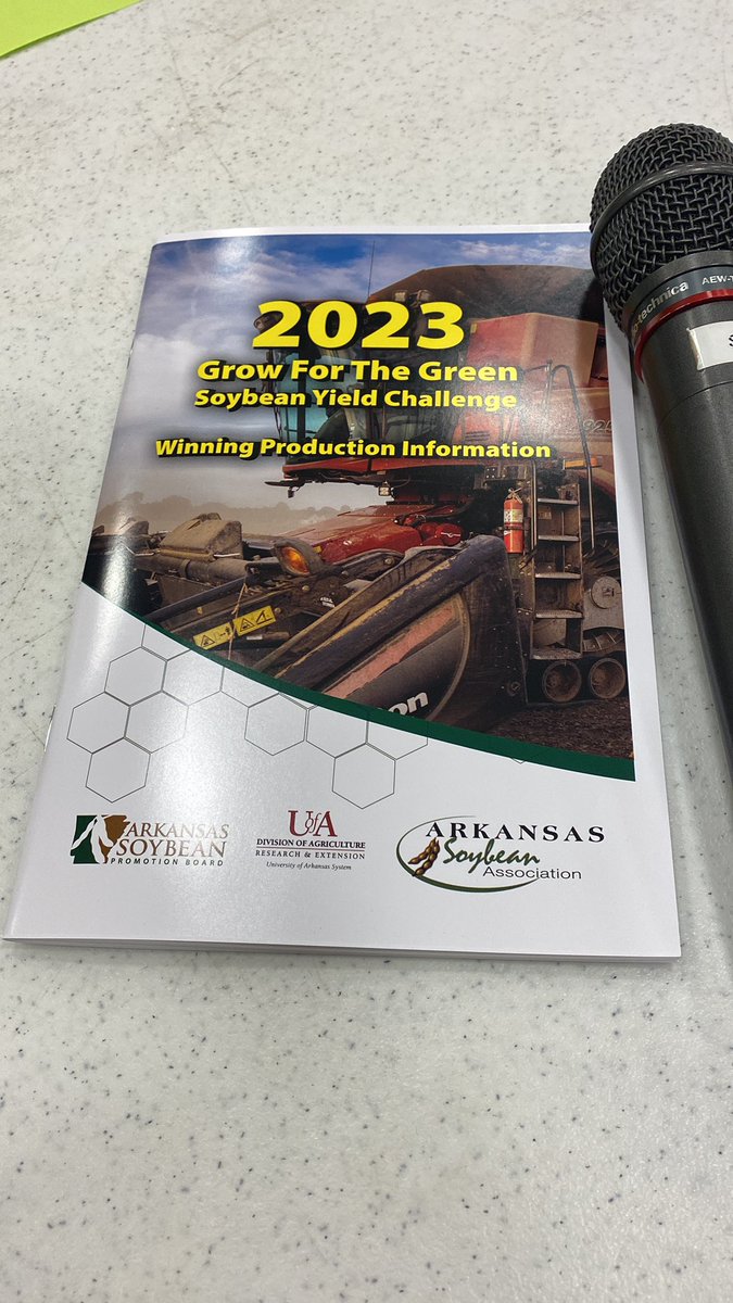 Jeremy Ross (@arksoydoc) on Twitter photo About to announce the 2023 Grow for the Green Soybean Yield Challenge winners at the 2024 Ark. Soybean Association Annual meeting. <a href="/AginArk/">UA System Div of Ag</a> <a href="/arkansassoybean/">Arkansas Soybean</a> About to announce the 2023 Grow for the Green Soybean Yield Challenge winners at the 2024 Ark. Soybean Association Annual meeting. <a href="/AginArk/">UA System Div of Ag</a> <a href="/arkansassoybean/">Arkansas Soybean</a>
