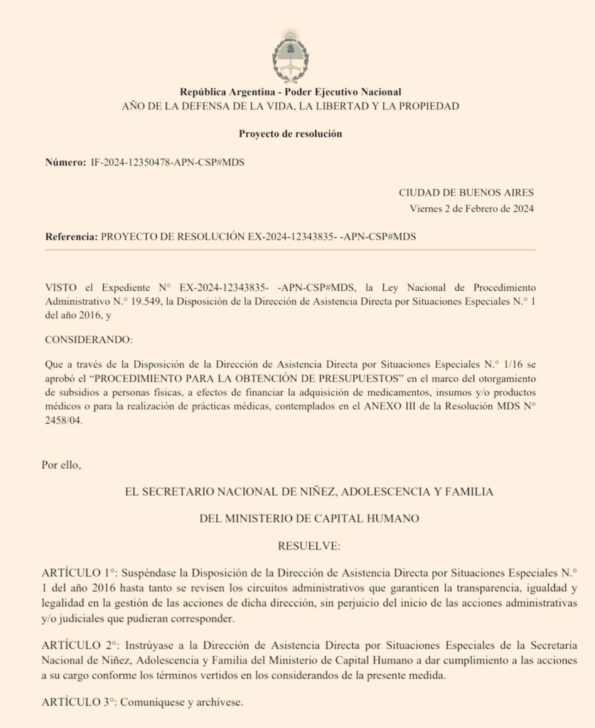 Mientras Milei llora en el Muro de los Lamentos, suspendió por tiempo indefinido la entrega de medicamentos y la asistencia en salud para adultos, embarazadas y niños con cáncer, así como para pacientes con enfermedades crónicas discapacitantes y patologías agudas. El régimen