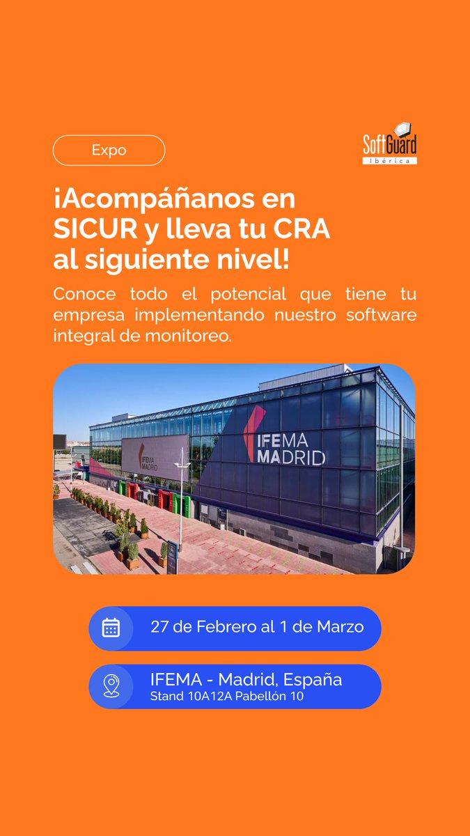 SoftGuardIb's tweet image. Se acerca feria de seguridad SICUR, acompáñanos en esta nueva experiencia y exploremos juntos la innovación y los desarrollos tecnológicos para 2024! 🚀🔥📲

Fechas: del 27 de febrero al 1 de marzo
Lugar: IFEMA – Pabellón 10 - Stand 10A12A

Te esperamos!

@SoftguardLatam