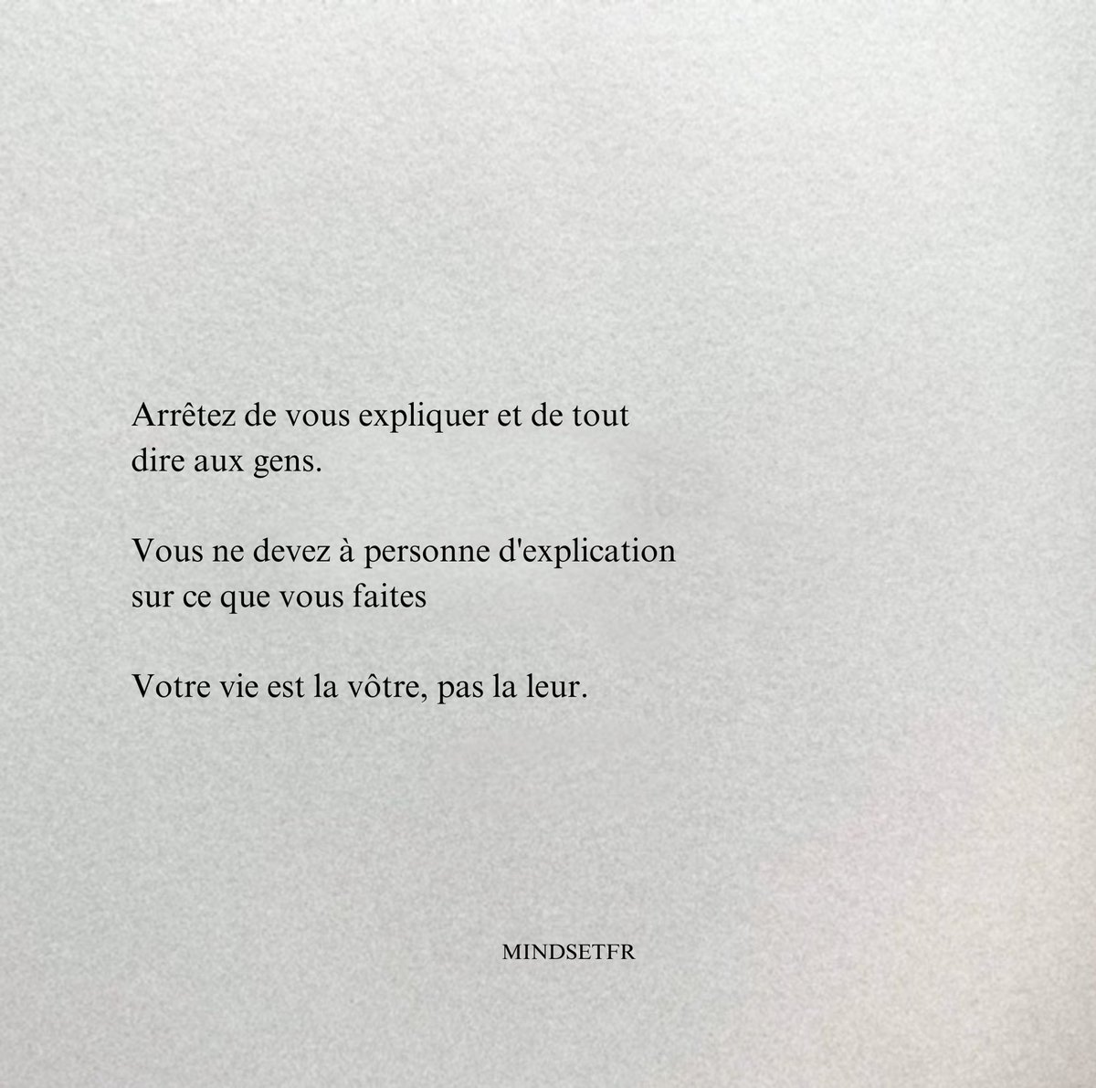 Votre vie est la vôtre