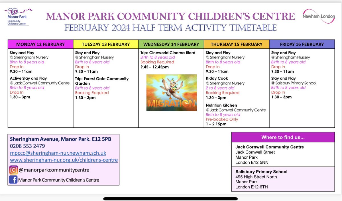 Our half term activity calendar is out now! For further details, click on link to our website: sheringham-nur.org.uk/childrens-cent…