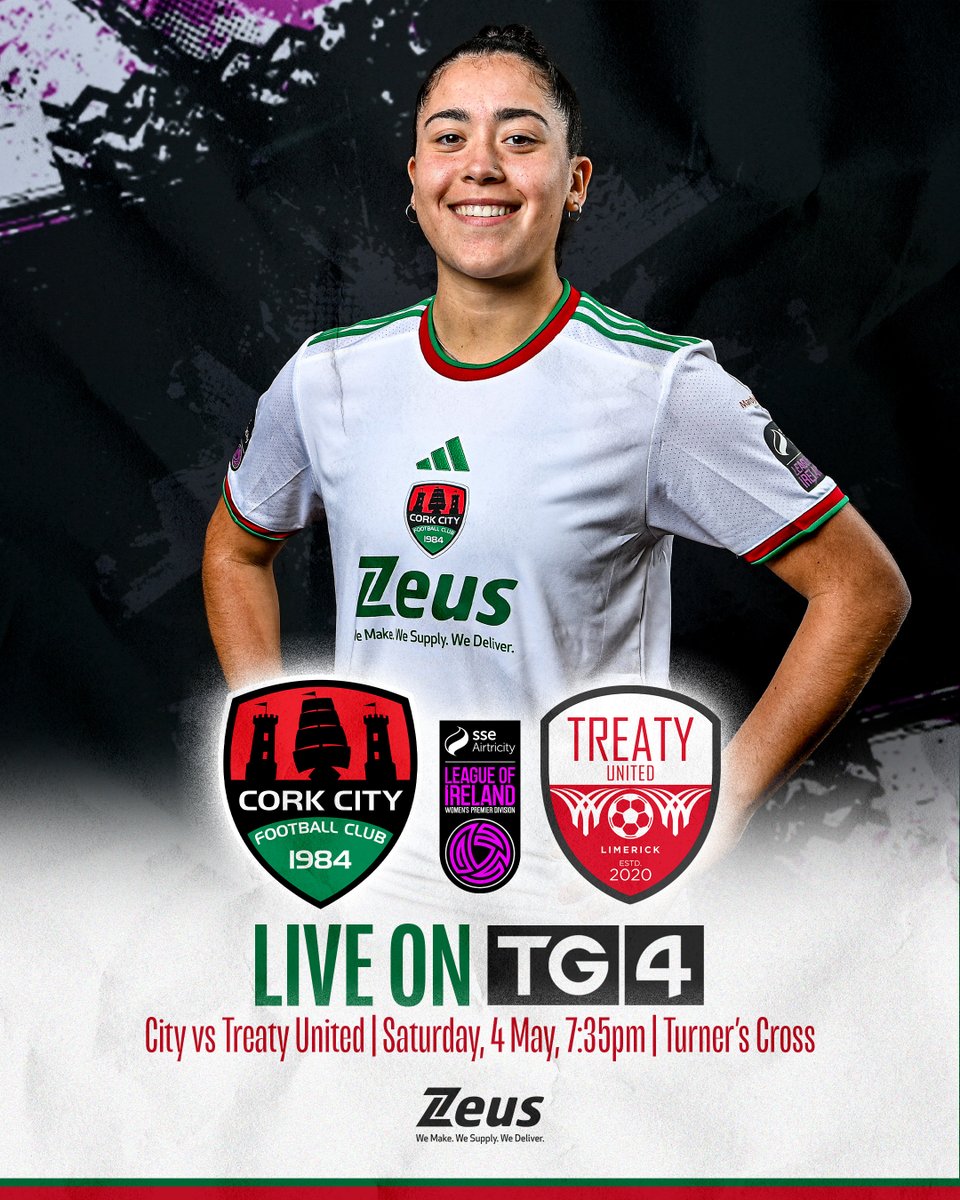 𝗖𝗜𝗧𝗬 𝗔𝗥 𝗔𝗡 𝗧𝗘𝗜𝗟𝗜𝗙Í𝗦 📺

Cork City vs Treaty United at Turner's Cross in May has been chosen for TV Coverage ✅

Our <a href="/SportTG4/">Spórt TG4</a> debut! 🤩

#CCFC84 || #WLOI