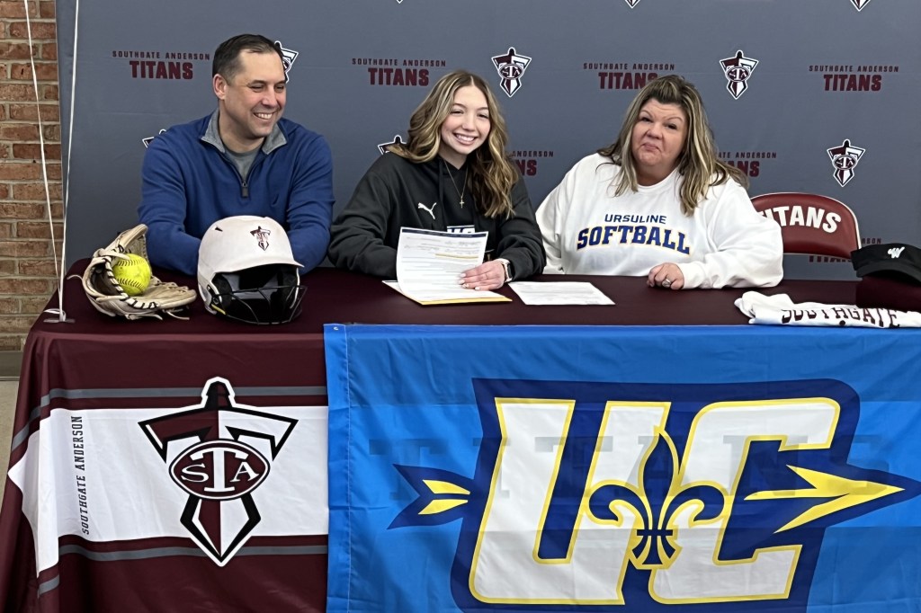 NewsHeraldMI's tweet photo. Southgate Anderson’s Taylor Mydlarz signs on to play softball at Ursuline College in Ohio https://t.co/GzOeh9yQ5J https://t.co/xxzuj7LARR