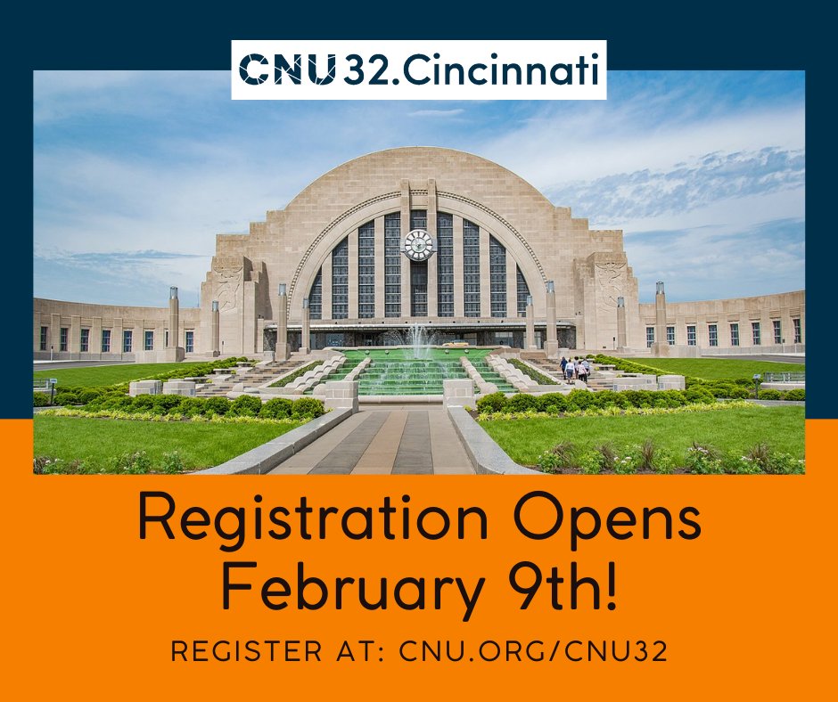 The Cincinnati region has been rebuilt harnessing diversity to overcome adversity. It’s where new entrepreneurs hone their crafts in new ways and old, where the south and north meet, where pigs fly. Registration for #CNU32 opens on February 9! <a href="/CNU32_Cincy/">CNU 32 in Cincinnati</a> cnu.org/cnu32/registra…