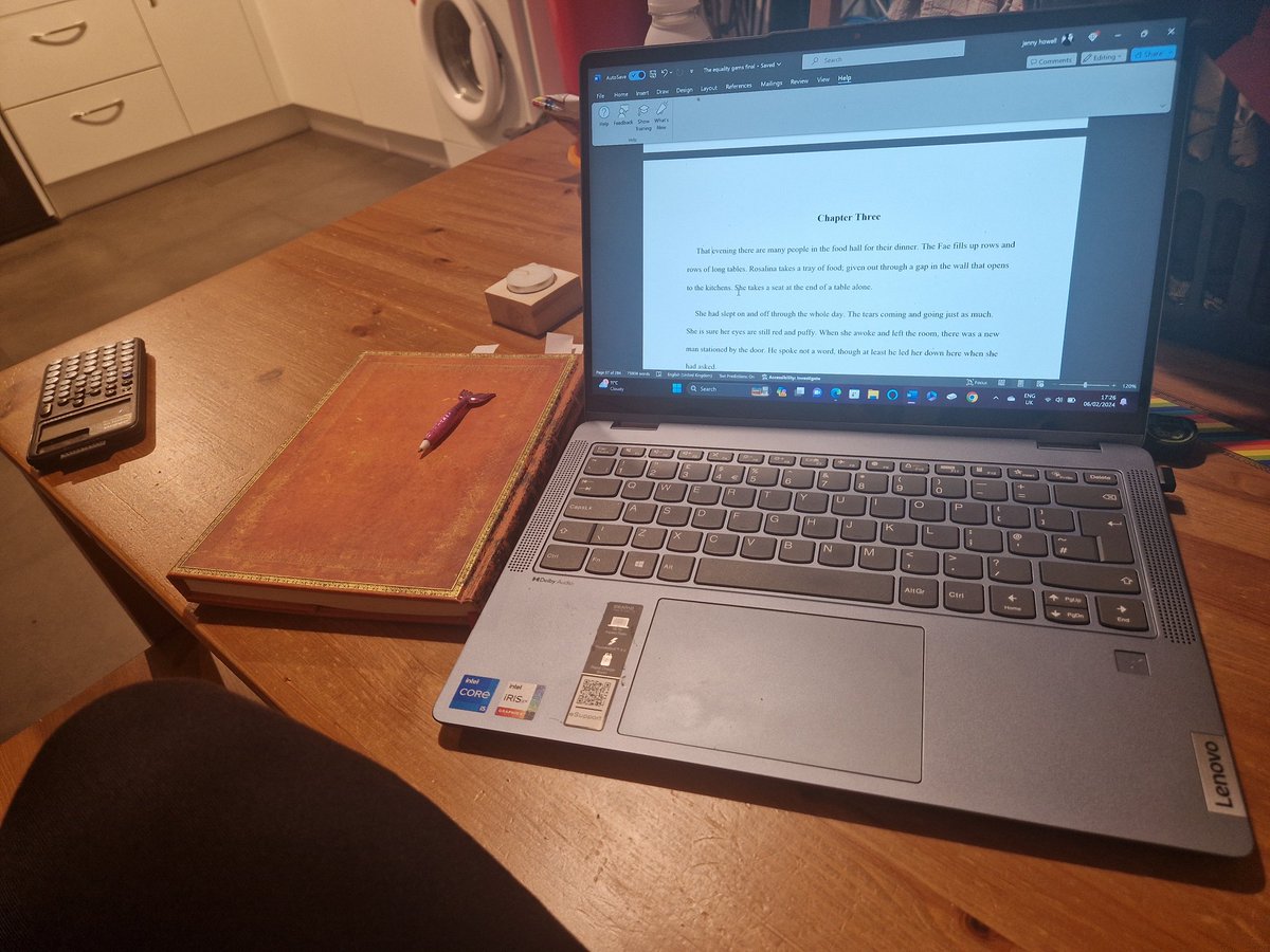 Editing on the kitchen table while the kids are playing in the living room. Not easy with all the noise but I was half way through making a big change when I had to get them from school! Just need to get it down before it leaves my brain! Haha. #writing #fantasy #ideas #editing