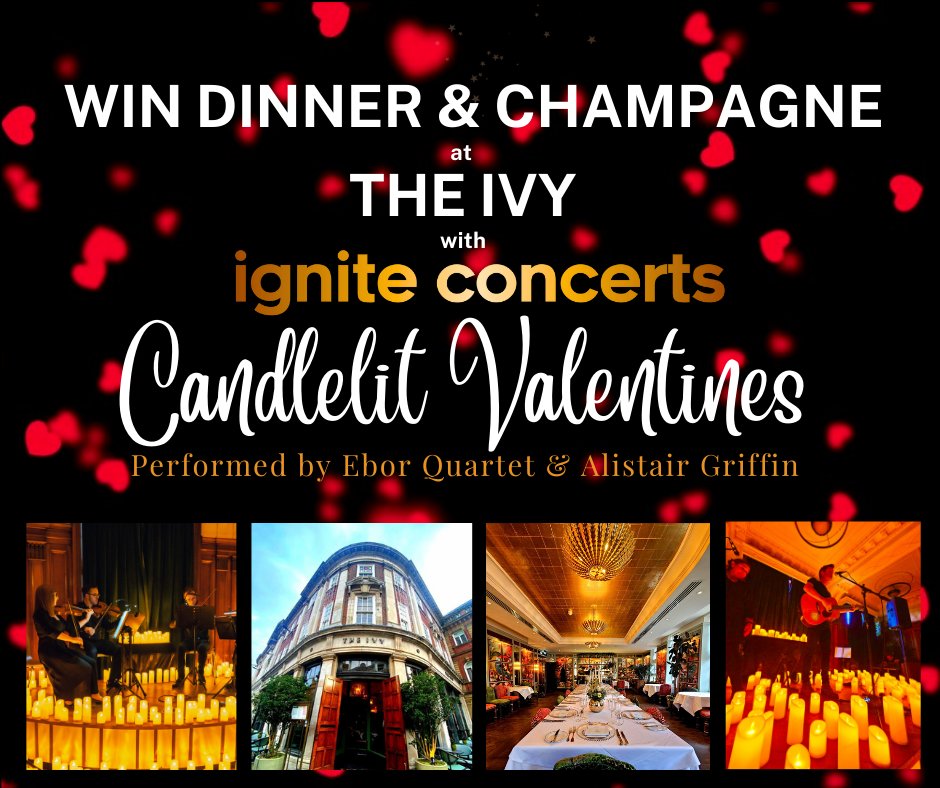 Alistair Griffin (@alistairgriffin) on Twitter photo Buy ticket for our Candlelit Valentines show Feb 10th at the Guildhall in York & you'll be in with chance of winning 3 course meal & champagne at The Ivy in York. 2 lucky people will be dining in style after the show
Tickets 👇🏼igniteconcertsyork.com/events/candlel…
#york #Valentines <a href="/VisitYork/">✨ Visit York ✨</a> Buy ticket for our Candlelit Valentines show Feb 10th at the Guildhall in York & you'll be in with chance of winning 3 course meal & champagne at The Ivy in York. 2 lucky people will be dining in style after the show
Tickets 👇🏼igniteconcertsyork.com/events/candlel…
#york #Valentines <a href="/VisitYork/">✨ Visit York ✨</a>