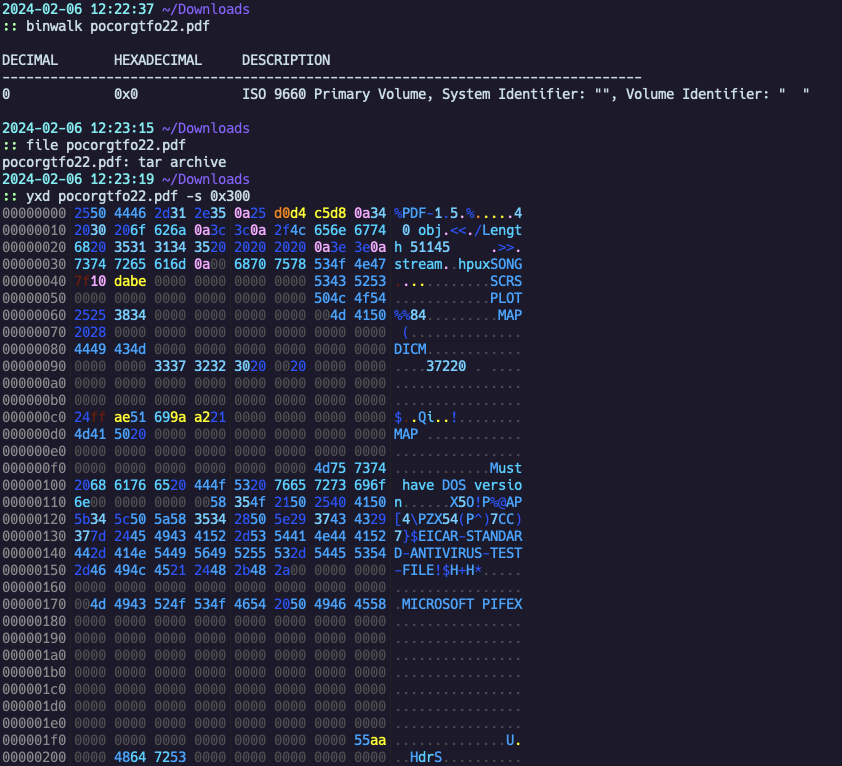 Absolutely beautiful, can't wait to pull this apart.

How many file signatures can you identify in this hex dump alone?