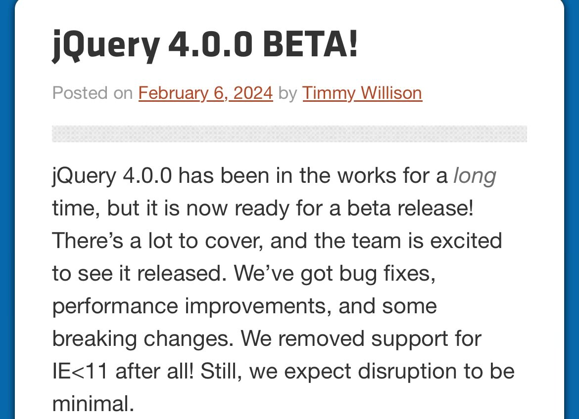 jQuery v4.0 Beta