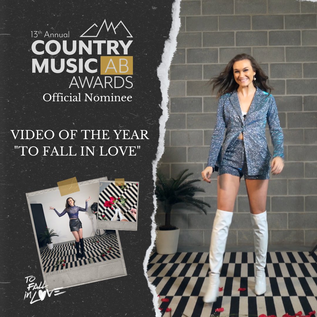 Too cool! Thank you @countrymusicalberta 🩵 Stoked to be nominated for Video of the Year with @ThisIsCodi for TFIL!🩵