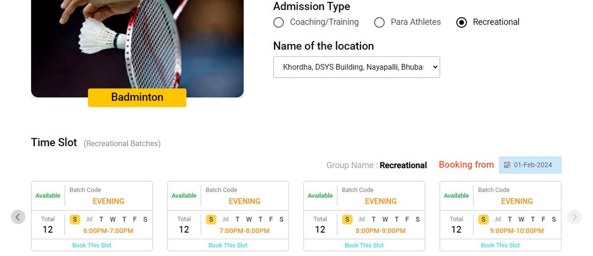 @rvineel_krishna the court is booked for a month by citizens after paying a fee. But such events are regularly organised at the venue and playing is not allowed on those days. Why so? In such cases there should be a refund of money. #PayAndPlay @sports_odisha @BadmintonTalk