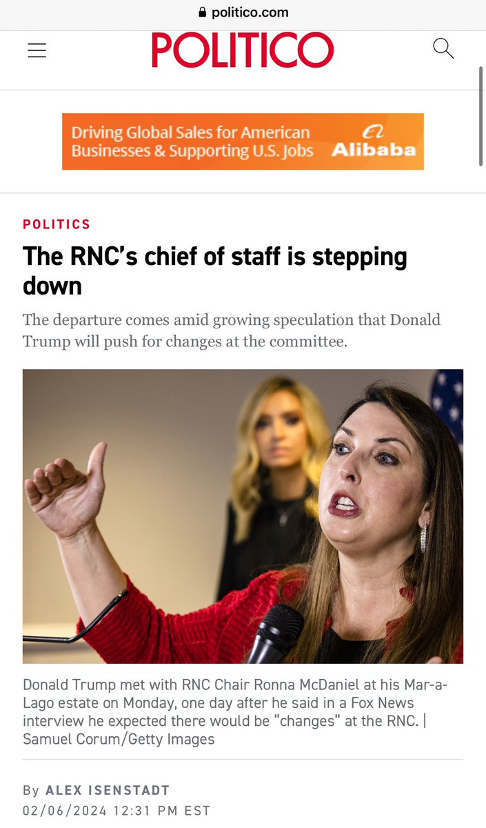 BREAKING: 

Ronna Romney @GOPChairwoman’s  chief of staff Mike Reed is resigning at the end of the month amid massive turmoil and looming bankruptcy of the party under Ronna’s failed leadership. 

This news comes just 1 day after Ronna Met with President Trump at Mar a Lago and