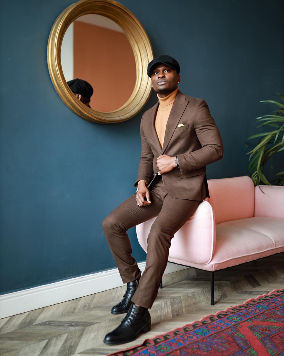 Hazelnut color blend for a suit ? Why not ? Suit in frame 25,000ksh Blazer + Pants + Turtleneck + pocket square Lipa polepole terms available. 📱 +254722172126 📍 Deluxe mall, suite 01 Book that appointment. #thebantu #madetomeasure #madeinke #bespoke