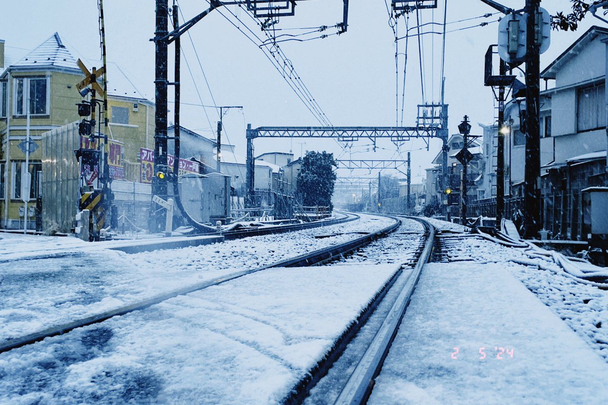 scenery no humans outdoors snow railroad tracks building rain  illustration images