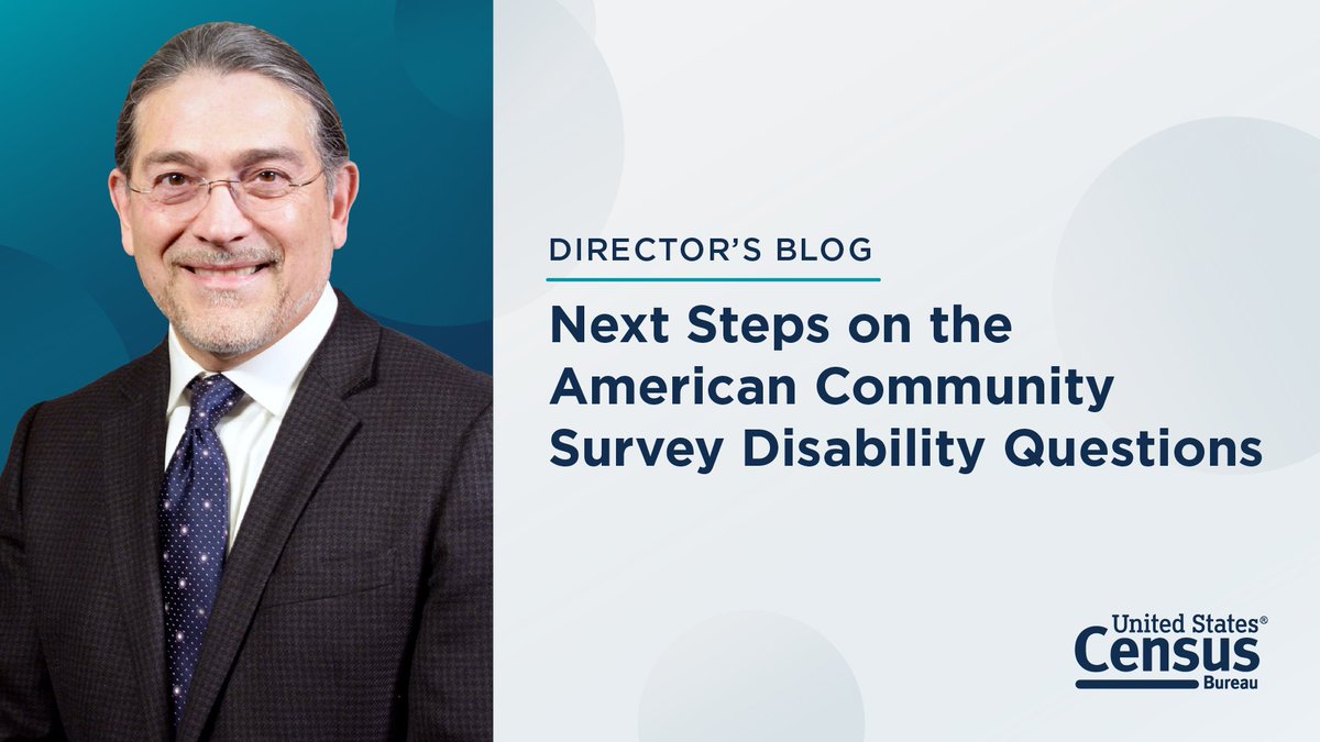 We have carefully reviewed public feedback on proposed revisions to #AmericanCommunitySurvey questions. In his latest blog, @censusdirector Santos provides an update, particularly as it relates to disability content. ➡️ census.gov/newsroom/blogs… @NCHStats