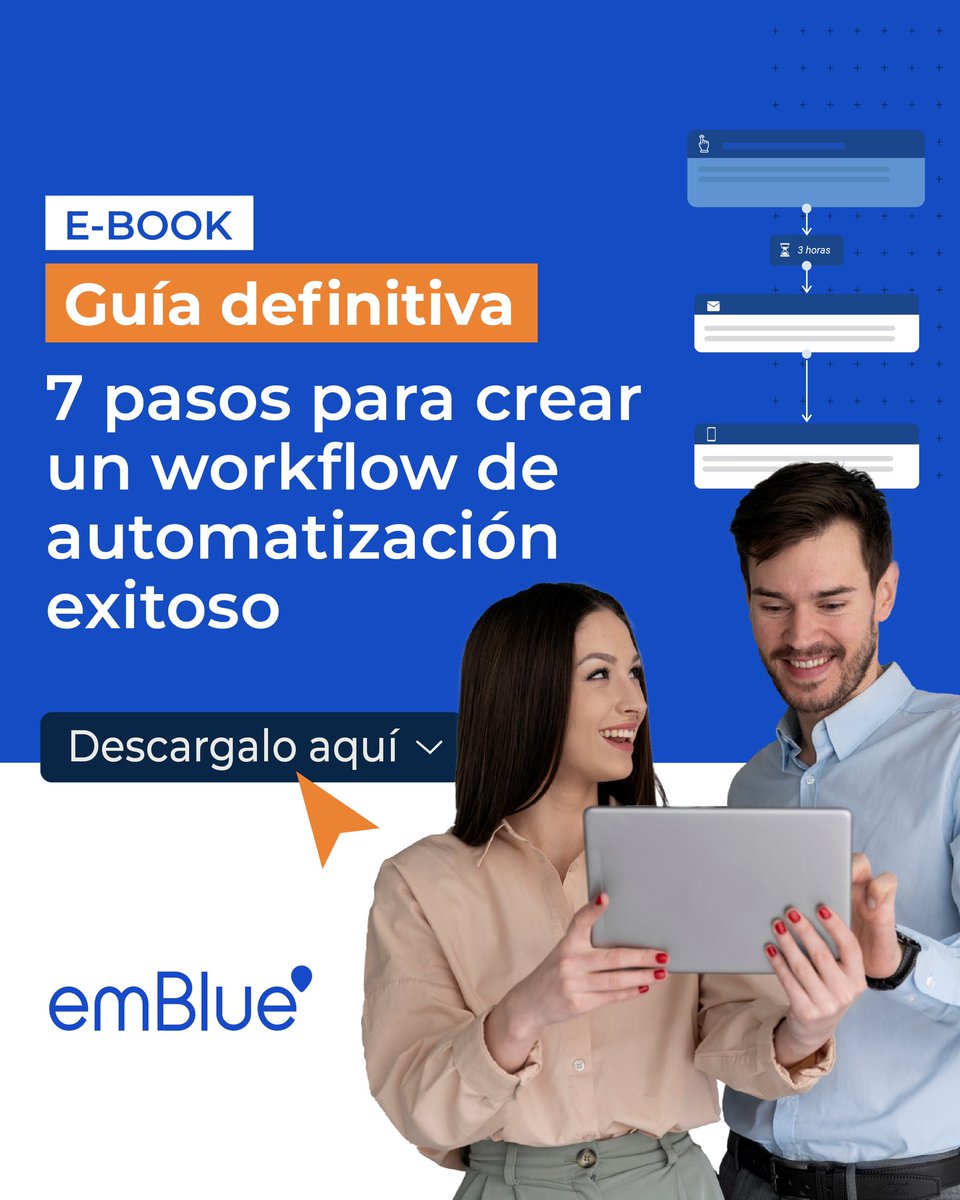 ¿Quieres mejorar tus campañas de email marketing? 🚀 El 80% de marketers reportan más leads con automatización y un 63% ve mayores ingresos y engagement. Descubre cómo con nuestro ebook GRATIS! ➡️ blog.embluemail.com/workflows-una-… #emailmarketing #automation #ebook