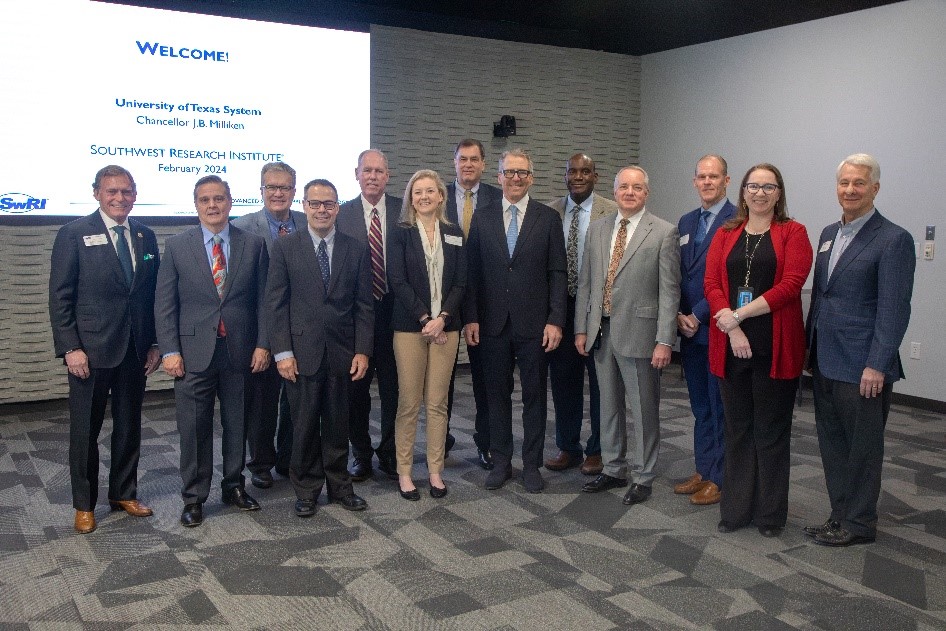SwRI's tweet photo. SwRI’s President &amp; CEO Adam Hamilton welcomed leadership from the University of Texas System. The Institute collaborates with several universities within the UT System on a variety of programs. @utsystem https://t.co/W3BiZHg1zU
