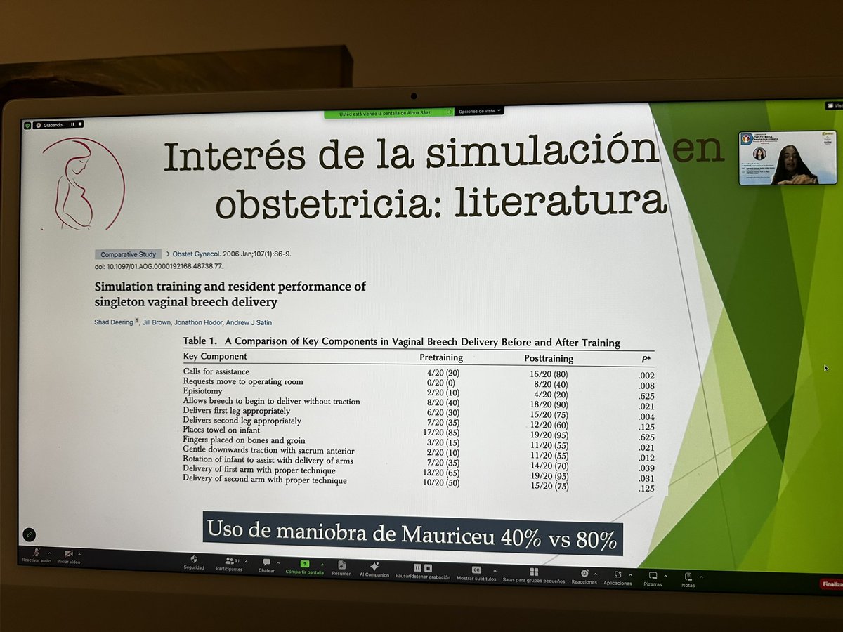Importantísimo! La Dra. Sáez nos recalca la trascendencia de la simulación clínica en el parto de nalgas 

#IJOBE