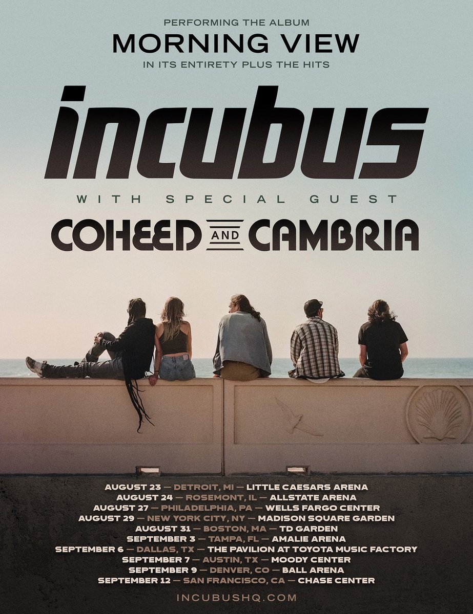 Join us on our 2024 US Morning View arena tour, where we’ll be performing the album in its entirety plus the hits, w/ special guest <a href="/Coheed/">Coheed and Cambria</a>  For more info on tickets &amp; VIP packages, go to incubushq.com