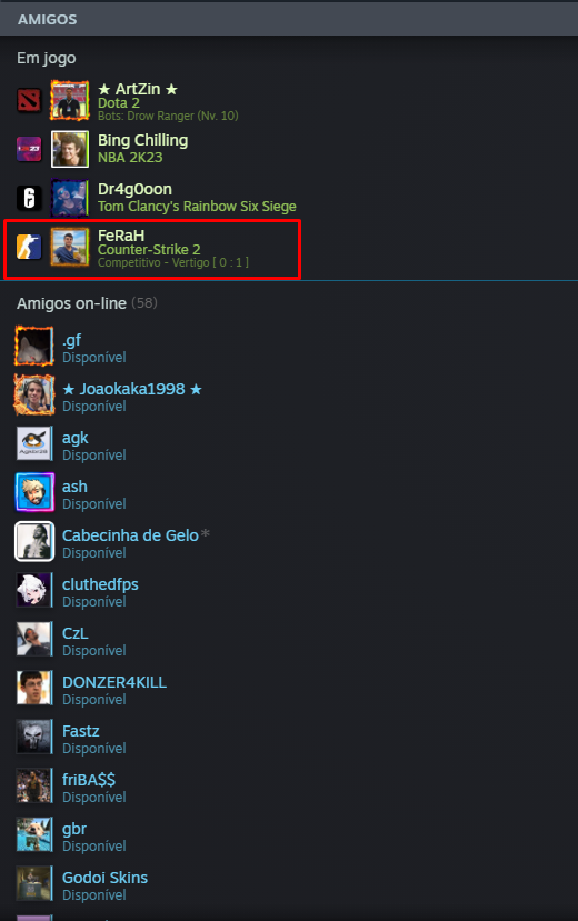 SHOTXfps's tweet photo. Cara, fazia tempo que não via isso, apenas UM maluco on no CS em toda friendlist, o que houve com o Counter? 😲 https://t.co/iYN5E3V1BA