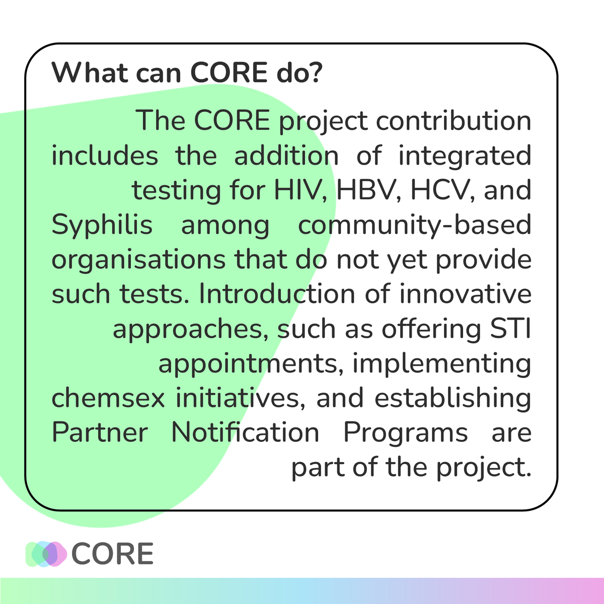Last year, CORE conducted a needs assessment questionnaire among 14 community-based organisations - CORE partners. Here's what we discovered: #COREActionEU #COmmunityREsponse #EU4Health #HealthUnion