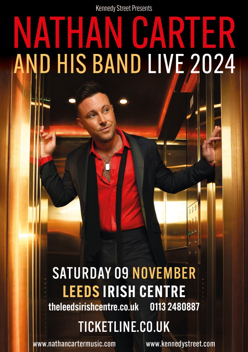@iamNATHANCARTER is coming back to the Irish Centre! Saturday 9th November Tickets now on sale here at the venue or through Ticket line: ticketline.co.uk/order/tickets/…