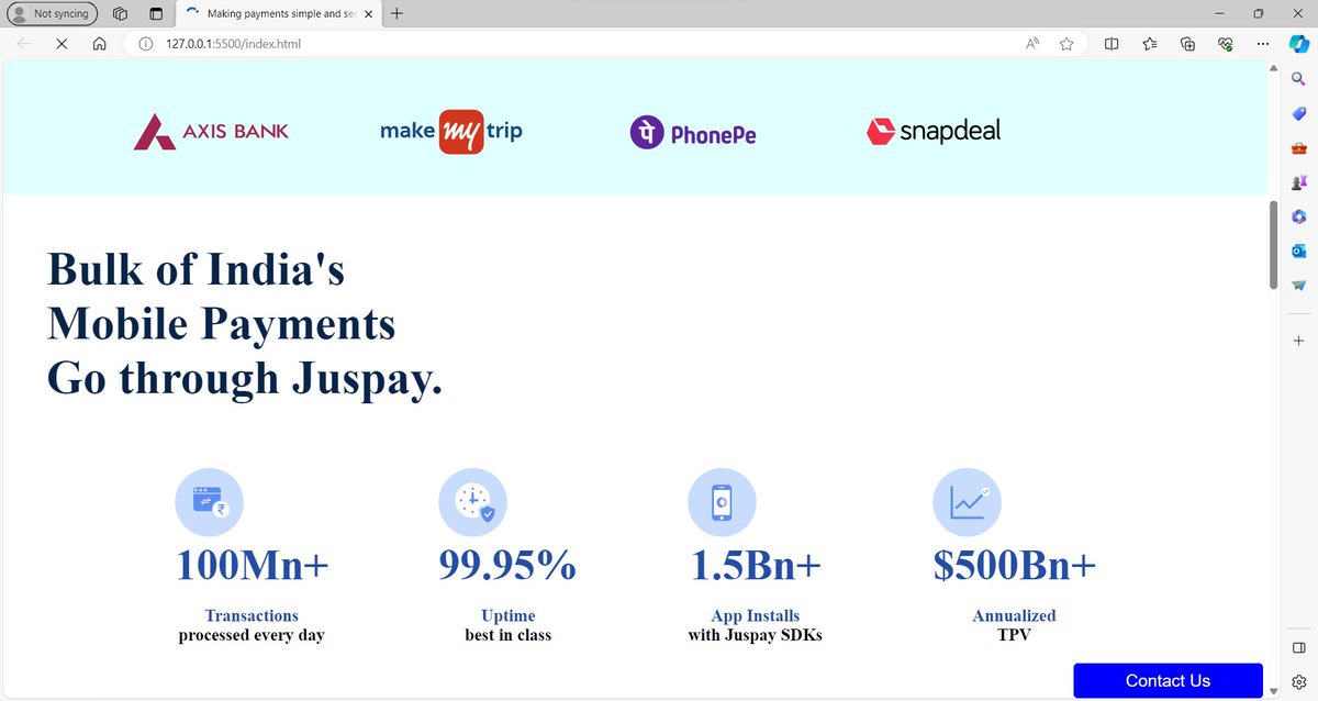 PinakDhir22's tweet photo. Hi #techtwitter, #day72 to #day75 of #100daysofcode
practiced
1. css by cloning justpay ui
https://t.co/OhWTDXxOJD

#100daysofcodeatChitkara #webdevelopment https://t.co/vcIjaEKoUS