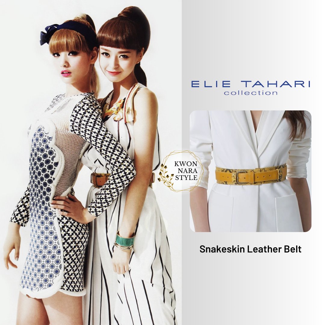 kwonnarastyle's tweet photo. 🤎 #ElieTahari
🐍 Snakeskin Leather Belt, Resort 2012 Collection
📸 Tropical Twins #InStyleKorea July 2012 Edition
#KwonNara #권나라 #kwonnarastyle #권나라스타일 #kwonnarafashion #권나라패션 #hv_nara #KwonAyoon https://t.co/qH7WToC6pk