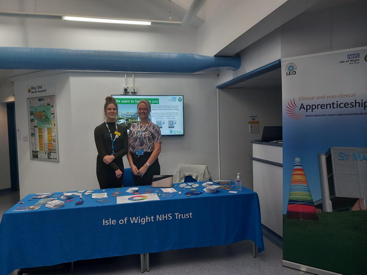 Come along to have a chat about Apprenticeships with @IOWNHS TODAY outside the Restaurant/conference room before 2pm.  
We would love to see you.
#nationalapprenticeshipweek2024  #teamiownhs