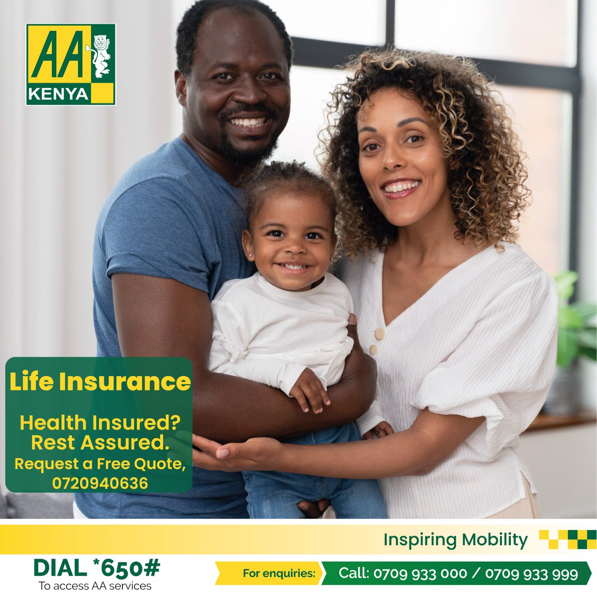 Life is unpredictable, but your family's security shouldn't be. Safeguard their future with the right life insurance plan. Request a Free Quote, call us on 0720940636
#AAIBCares