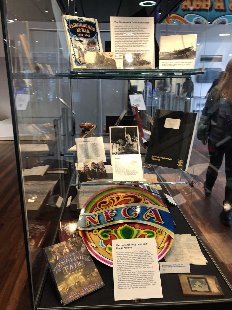 MGreenfields's tweet photo. Wonderful to be at the launch event of the brilliant @SheldonChadwick’s  PhD installation/exhibition at the @Fairarchives @sheffielduni - been wonderful watching Sheldon’s research journey unfold - and exciting to hear from #Tyler_Hatwell of @ShowmensCharity too :-) https://t.co/2drKF74Gtp