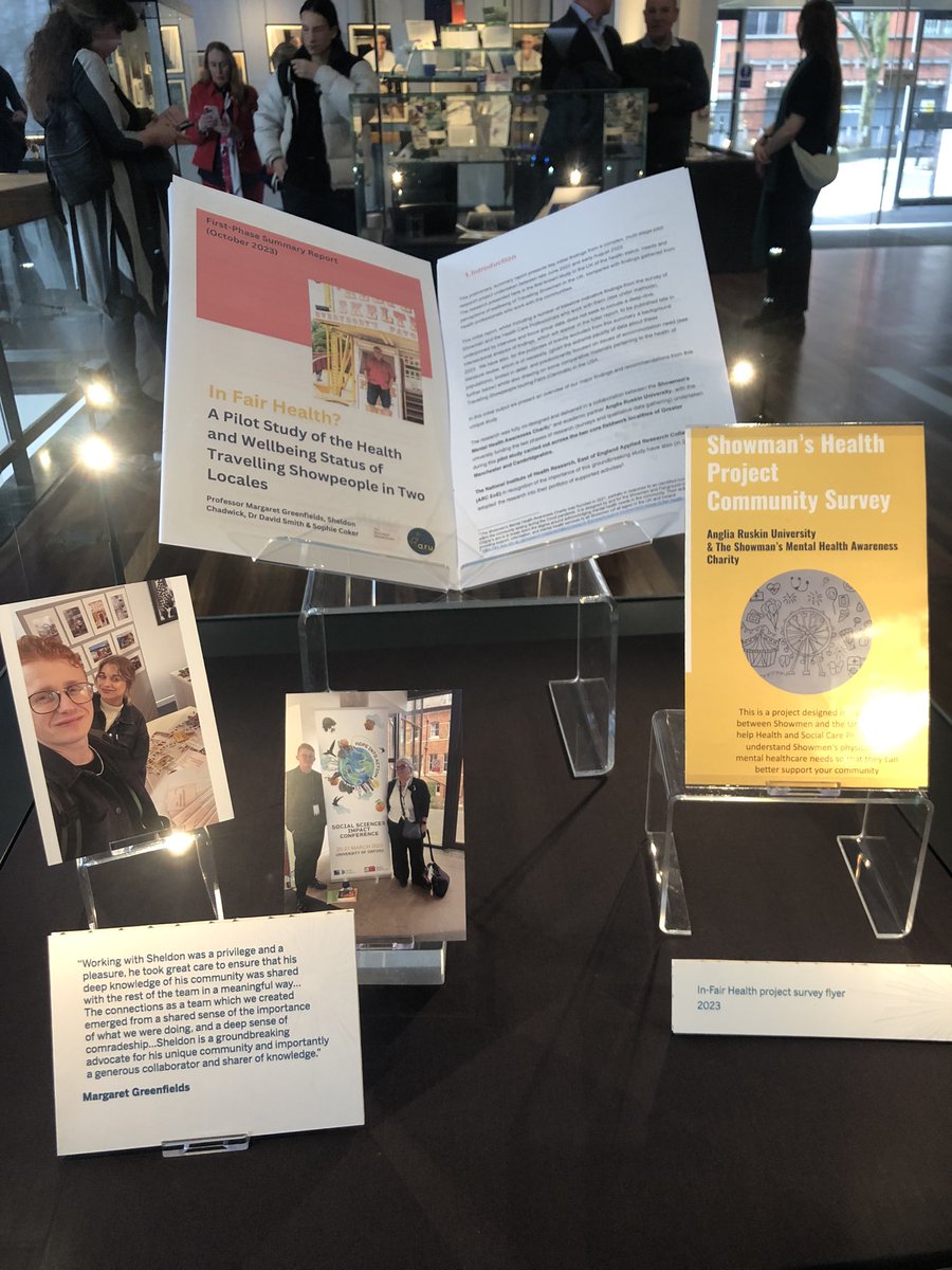 MGreenfields's tweet photo. Wonderful to be at the launch event of the brilliant @SheldonChadwick’s  PhD installation/exhibition at the @Fairarchives @sheffielduni - been wonderful watching Sheldon’s research journey unfold - and exciting to hear from #Tyler_Hatwell of @ShowmensCharity too :-) https://t.co/2drKF74Gtp
