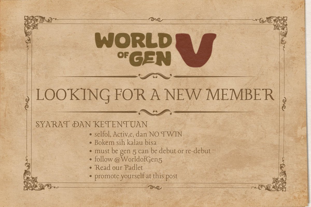 hi, attention please!!! looking for gen5 idol or soon to be idol to join our gdm with no nick, selective, and no twin. worry not, we use bahasa in daily. free pass will be given to those who talk actively and loudly. kindly leave your trace here! Taken list check the link on bio.