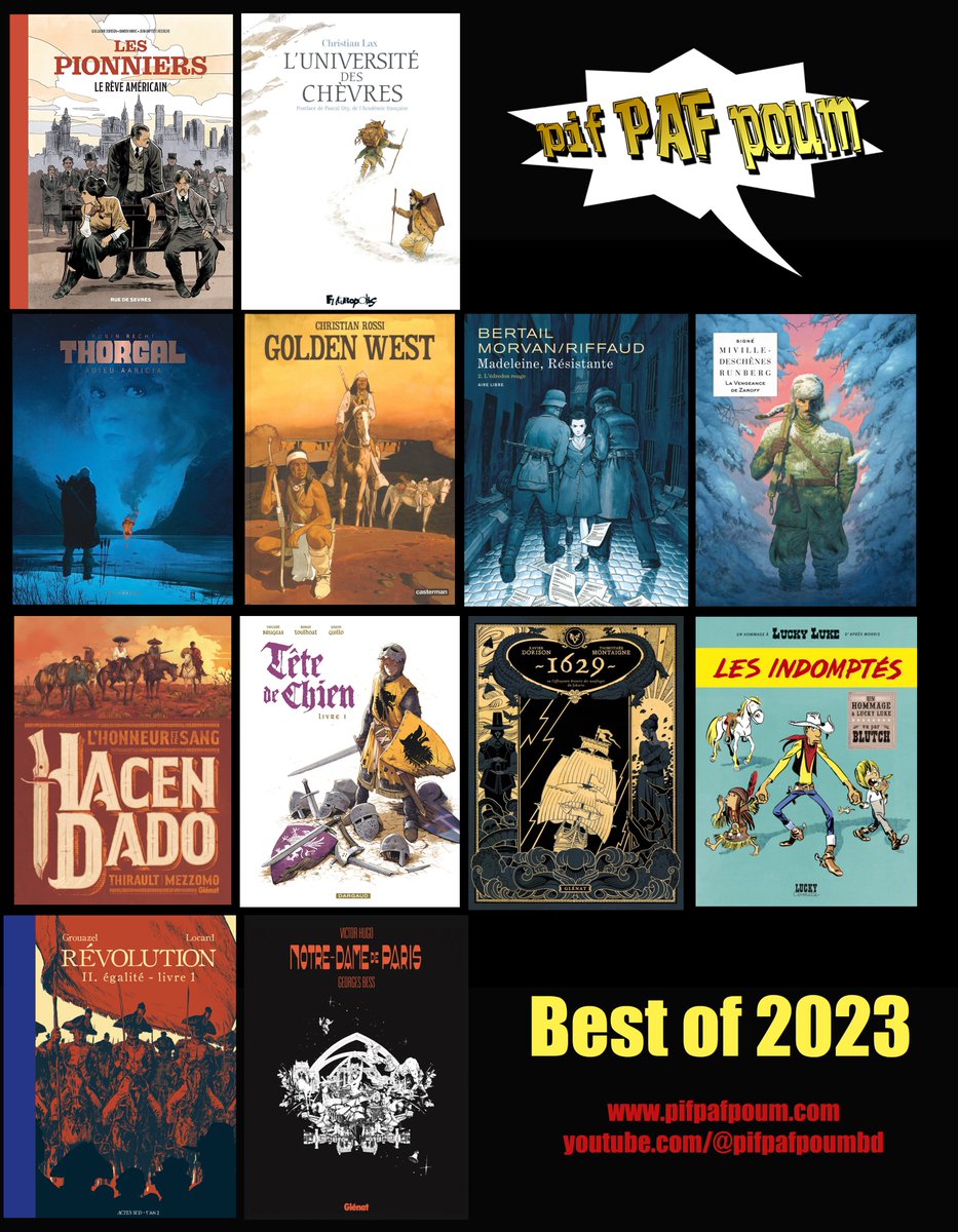 Et hop #Bestof 2023! ( oui il y a 1 titre de fin 2022 qui s'est ajouté, à toi de savoir lequel pifpafpoumer! 😆) <a href="/EditionsDargaud/">Editions Dargaud</a> <a href="/ruedesevresBD/">Rue de Sèvres</a> @Futuropolis <a href="/EditionsDupuis/">Éditions Dupuis</a> <a href="/LeLombard/">Editions Le Lombard</a> <a href="/GlenatBD/">Editions Glénat</a> <a href="/CastermanBD/">Casterman BD</a> <a href="/ActesSud/">Actes Sud</a>