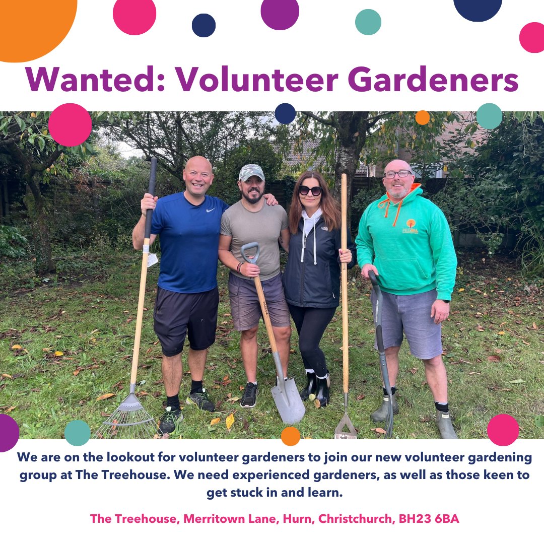 We are on the lookout for volunteer gardeners to join our new volunteer gardening team at The Treehouse. If you would like to get involved send us a message, email volunteer@diverseabilities.org.uk or call 01202 718266 and speak to Becky or Fran