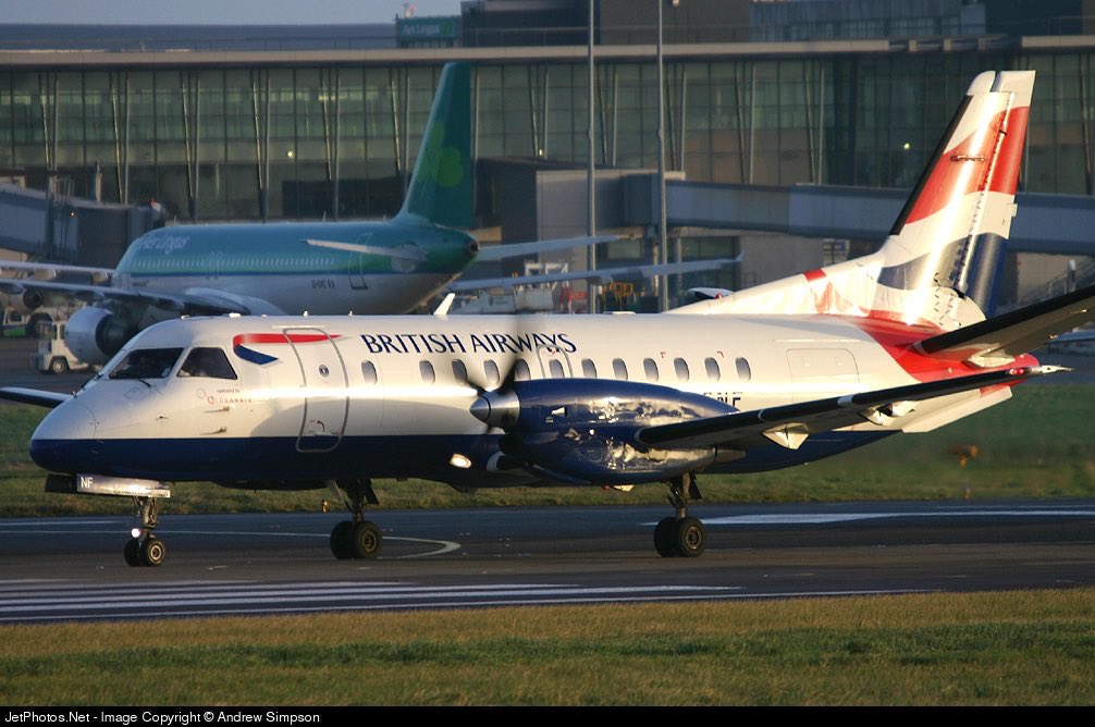 A British Airways (Loganair) SAAB-340 seen here in this photo at Dublin Airport in December 2004 #avgeeks 📷- Andrew Simpson