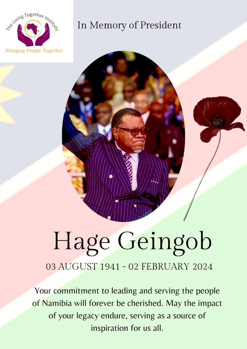 The LTI extends its condolences to the family and the Nation of Namibia for the loss of President Hage Geingob, a revolutionary leader and unifier. His passing is not only a loss for the region but also for the entire continent.
<a href="/NamPresidency/">Namibian Presidency</a> <a href="/SPYLOfficial/">SPYL Official</a> <a href="/AllYouthNetwork/">SADC Youth Solidarity Network</a>