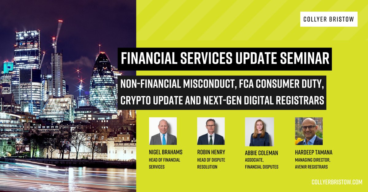 Event | TOMORROW: Join us at our Financial Services Update Seminar!

Register HERE: ow.ly/XPWG50Qo4Vu
Date: Wednesday, 7 February 2024
Time: 6:00pm
Venue: 1 Moorgate Place, London EC2R 6EA

#financialservices #financialregulation #fca #consumerduty #cryptoregulation