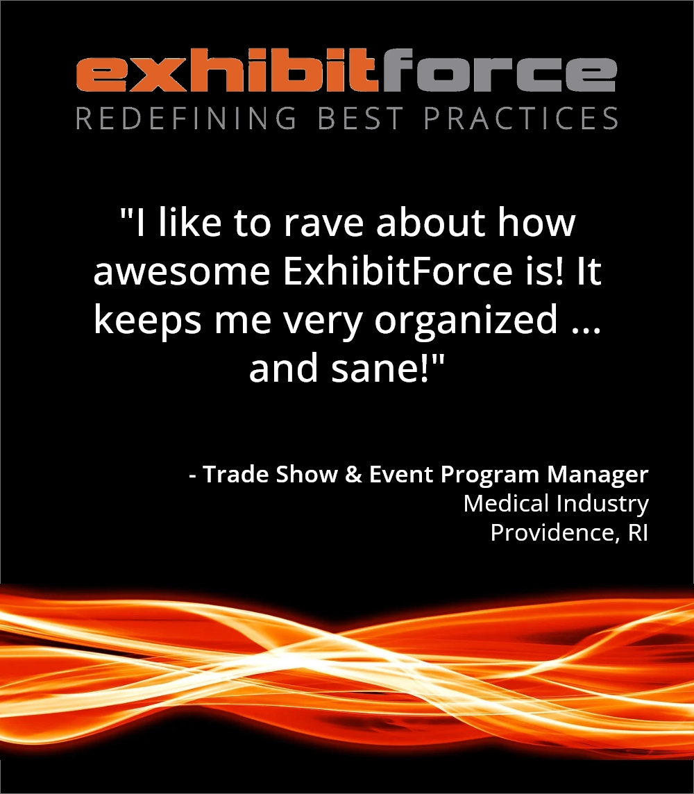 Become more calm and organized with ExhibitForce, just like this trade show and event manager. Read how we've helped other event managers at hubs.la/Q02cB1xH0.

#tradeshows
#exhibitforce
#eventmarketing
