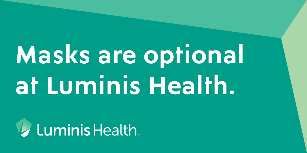 With the reduction in community respiratory illness transmission, Luminis Health is updating its masking guidance. Effective today, Feb. 6, masking is optional for everyone at all Luminis Health locations. Learn more: brnw.ch/21wGIKr