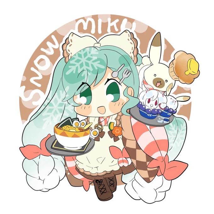 #雪ミク2024PIAPROコラボで「雪ミク賞」&amp;「ごちそう賞」を頂いたイラストをSNOW MIKU 2024「ウイングベイ小樽」会場で展示して頂いてるのでよろしくお願いします 