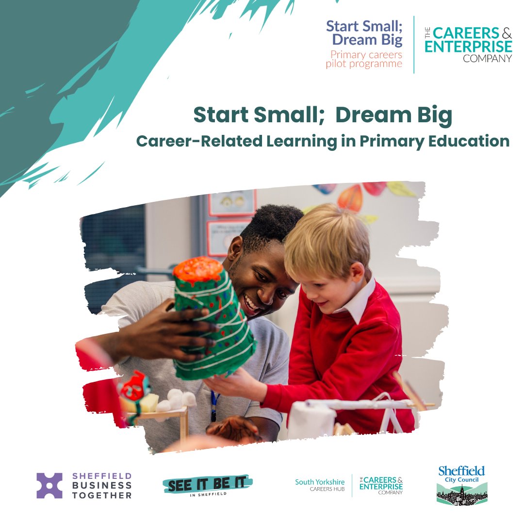 Sheffield has been selected to deliver an exciting pilot programme to support and develop Career-Related Learning in primary education! Find out more on our website or contact us seeitbeit@sheffield.gov.uk #SeeItBeItSheff #StartSmallDreamBig #SouthYorkshireCareersHub #Careers