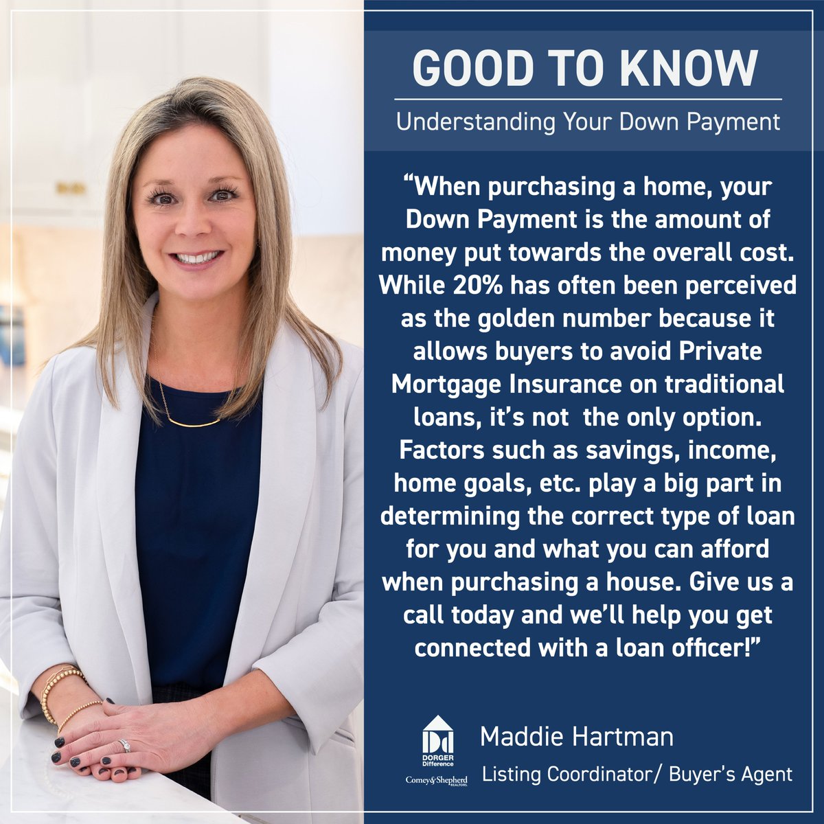 DorgerDiff's tweet image. GOOD TO KNOW

When you’re looking to purchase a new home, it’s important to understand your overall budget, where it goes and when to expect certain payments to be made such as your down payment, earnest money and closing costs.

#realestate #home #realtor #house #homeloan