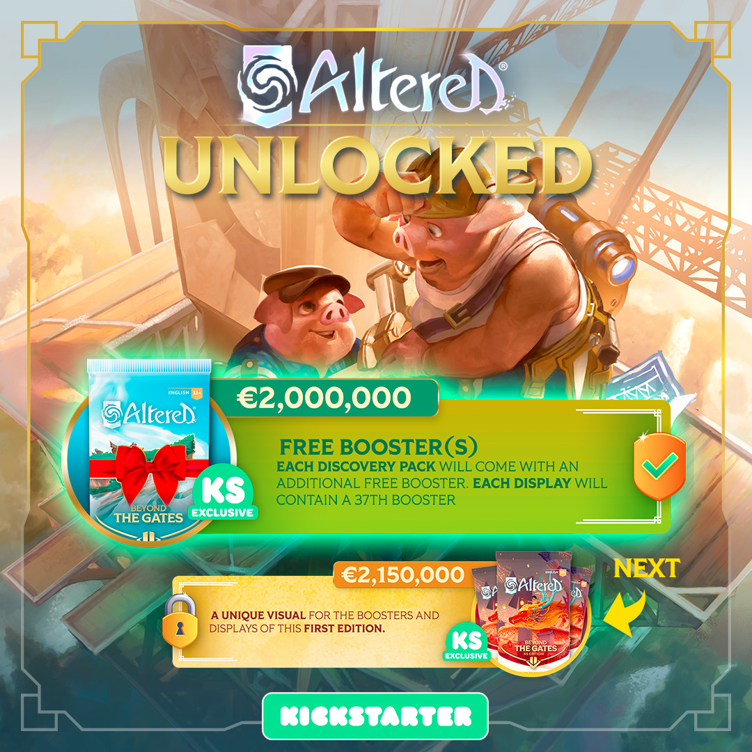 Wow, 2M€, already, in less than 7 days? That’s truly incredible.. Thank you!🎉✨
Let’s celebrate with a special reward for the occasion!

👉kickstarter.com/projects/equin…

#AlteredTCG #Kickstarter