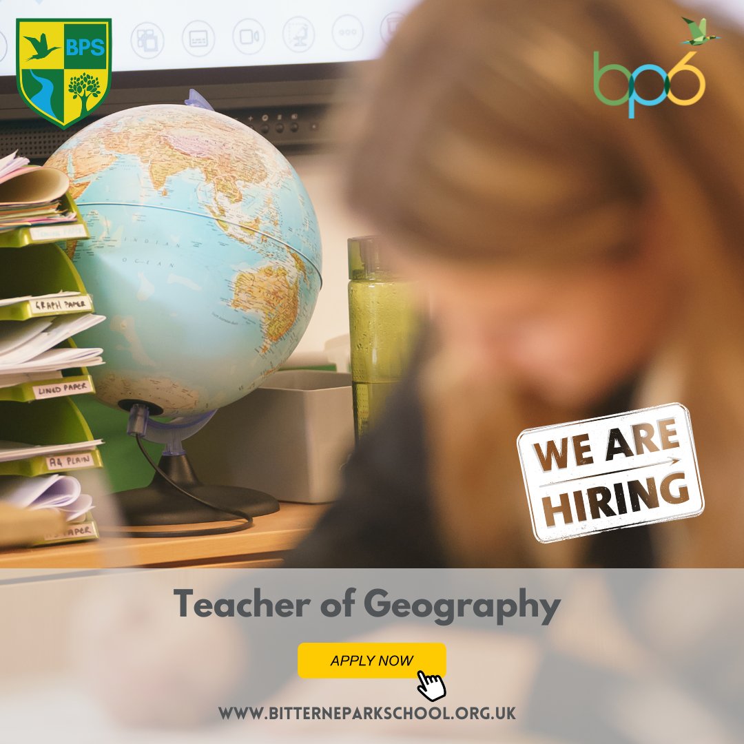 Do you know how to get the best out of students? We are seeking to appoint a reflective and committed teacher to join our successful Geography Department from April or September 2024. Visit our website to find out more - bitterneparkschool.org.uk/our-school/job…